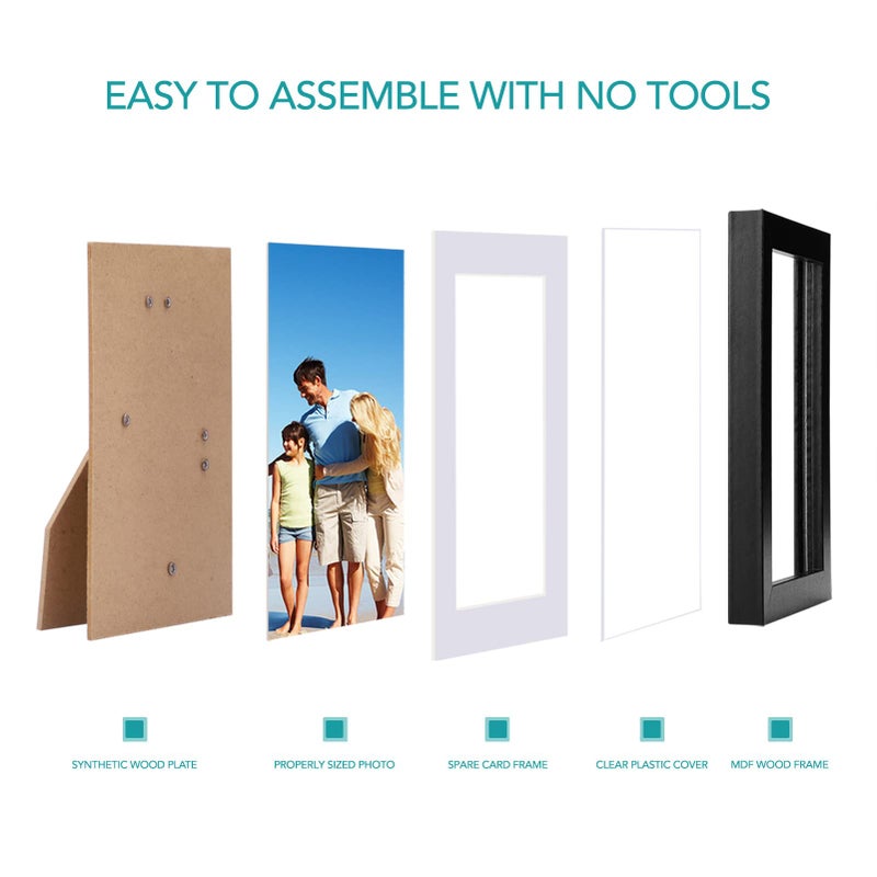 TWING 4x6 Picture Frame,Display Pictures 3x5 with Mat or 4x6 Without Mat,Small Picture Frame for Wall and Table Top Display,Black,1 Pack - Image 4